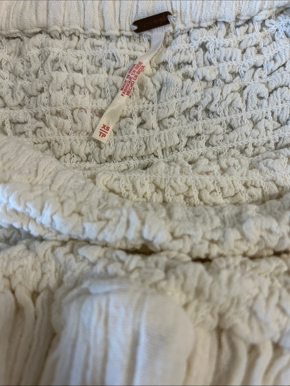 Free People Cream Smocked Convertible Boho Dress/Skirt - Picture 10 of 10